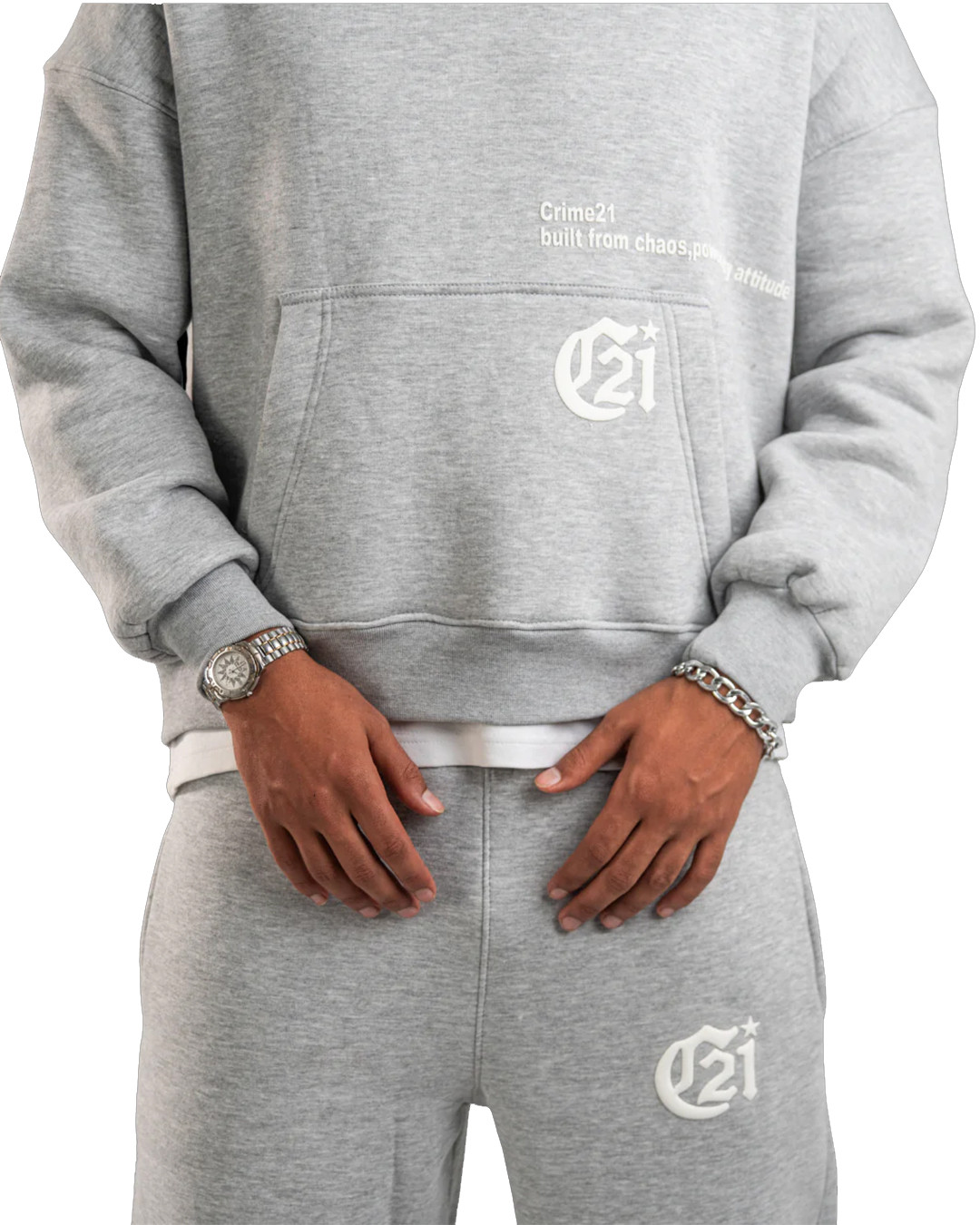 Light Gray Hoodie & Pants Set